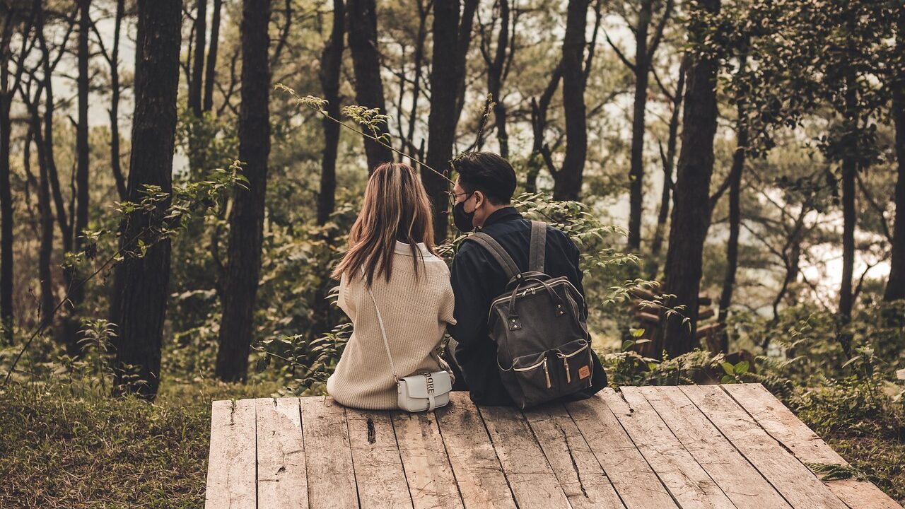 couple, romantic, nature