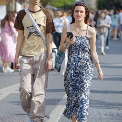 couple, people, promenade