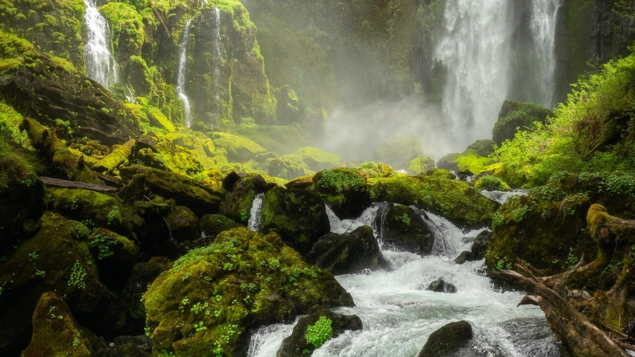 Time-lapse Photography of Flowing Waterfall