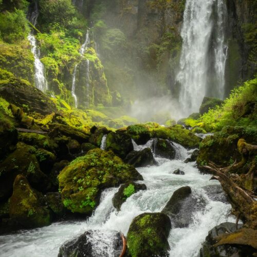 Time-lapse Photography of Flowing Waterfall