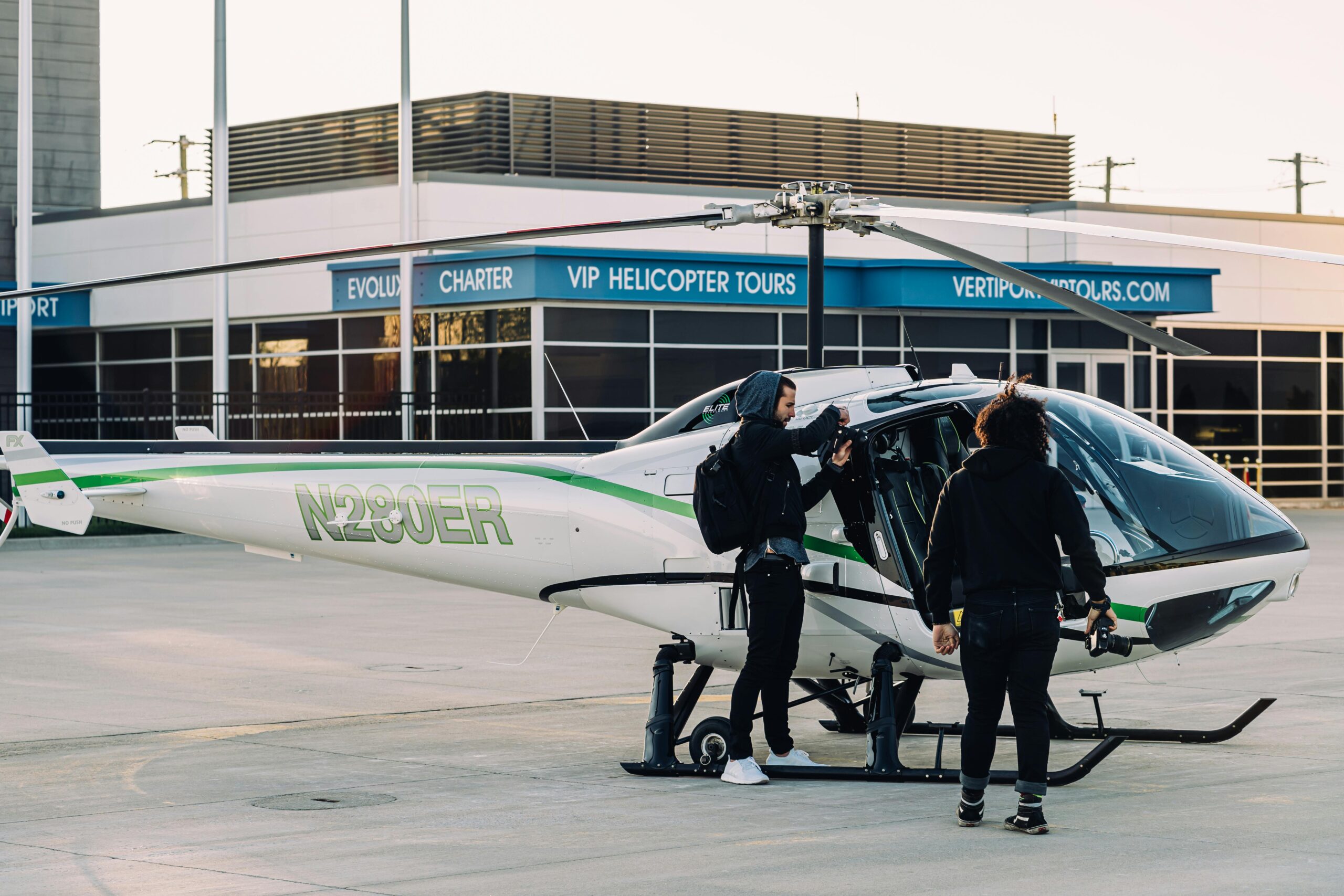 People Standing Near Helicopter